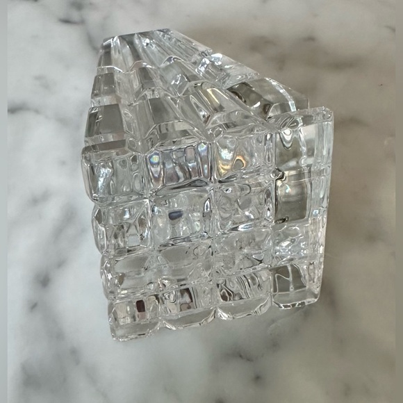 Waterford Cut Crystal Obelisk Pyramid Desk Clock - VINTAGE - Picture 9 of 15